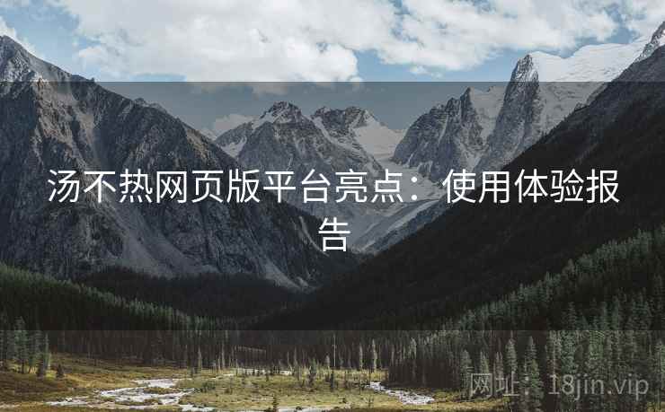 汤不热网页版平台亮点：使用体验报告