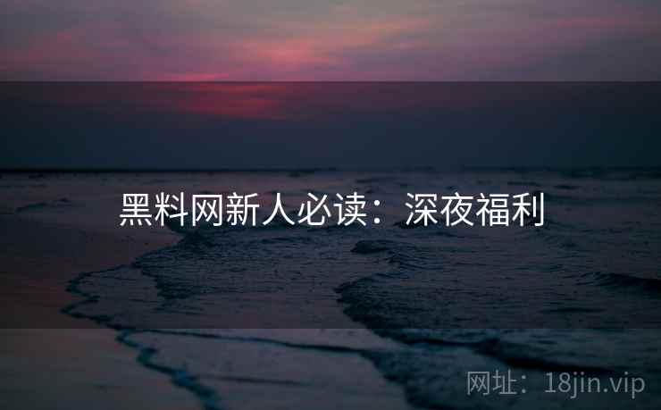黑料网新人必读：深夜福利